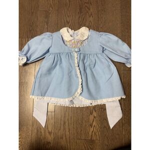 Polly Flinders Hand Smocked Dress with overcoat size 12M